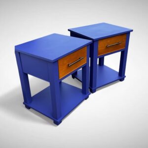 Pair of solid oak bedside tables / lamp tables