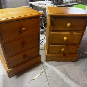 Solid country pine bedside drawers