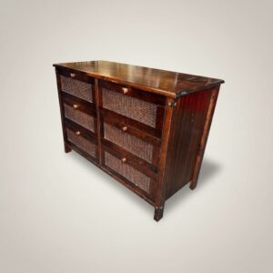 Hardwood & Wicker Double Chest