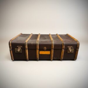Vintage Wooden Bound Steamer Trunk