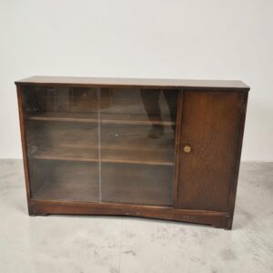 Vintage Herbert E Gibbs Oak Glazed Bookcase