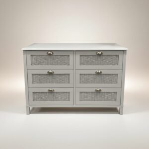 Hardwood & Wicker Double Chest