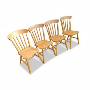 Set of 4 Solid Pine Chairs