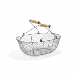 Wire Basket with Wooden Handles